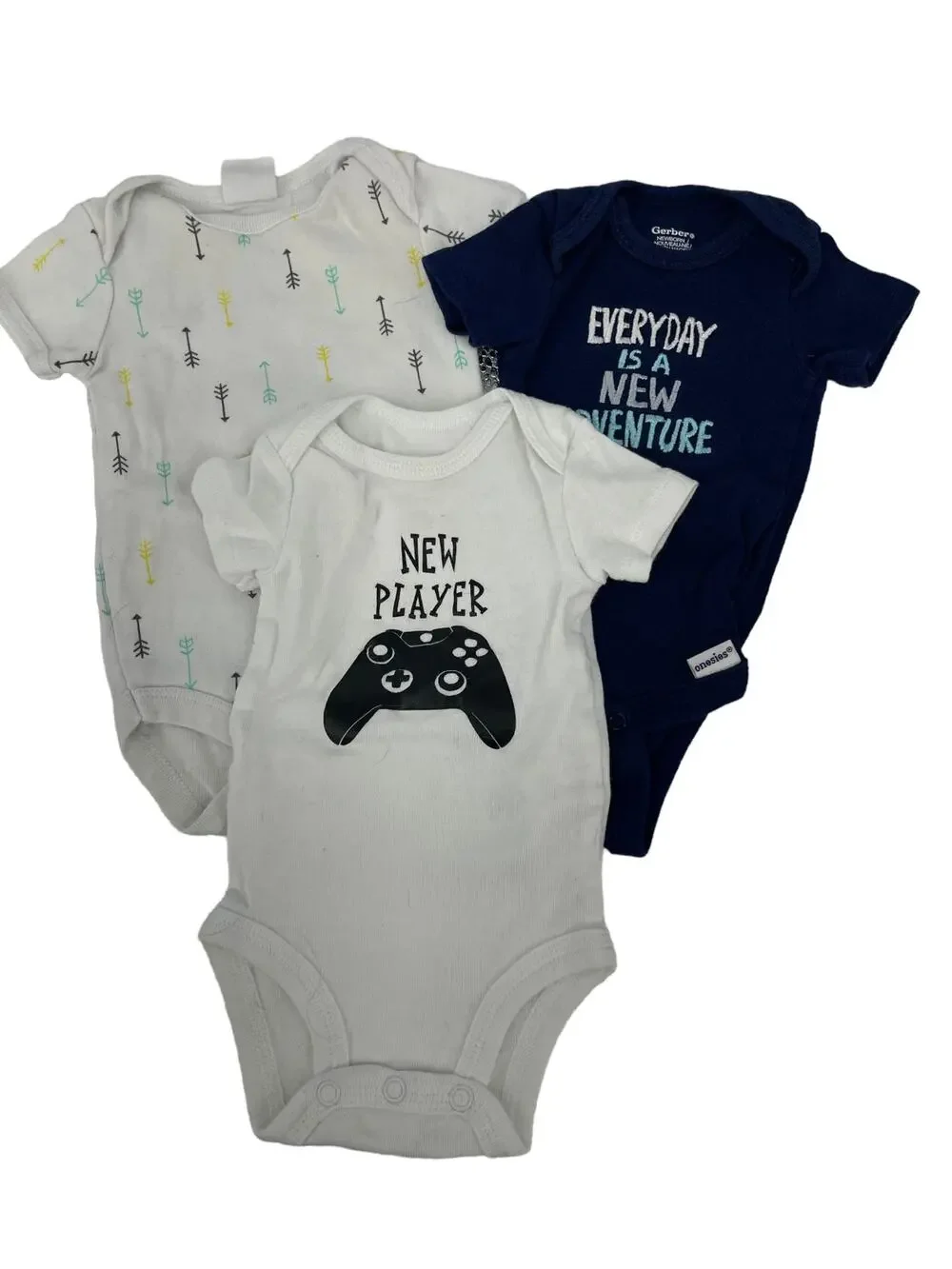 Gerber Carter's Starting Out Bundle Lot of 3 One-Piece Bodysuits Newborn Baby